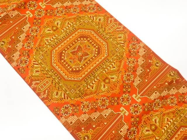 本場筑前博多抽象華文模様織出し名古屋帯